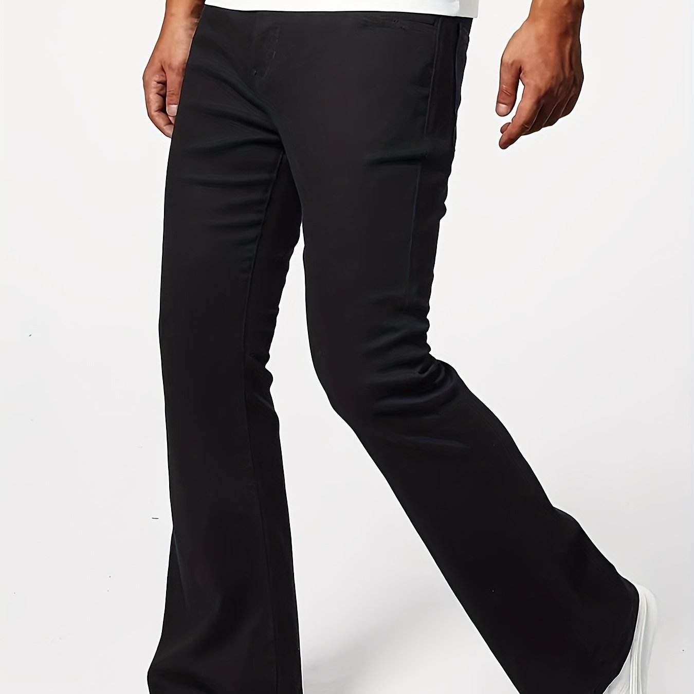Men's Stretch Denim Flare Jeans - Casual Mid-Rise Comfort Fit Blue - Buy Center US