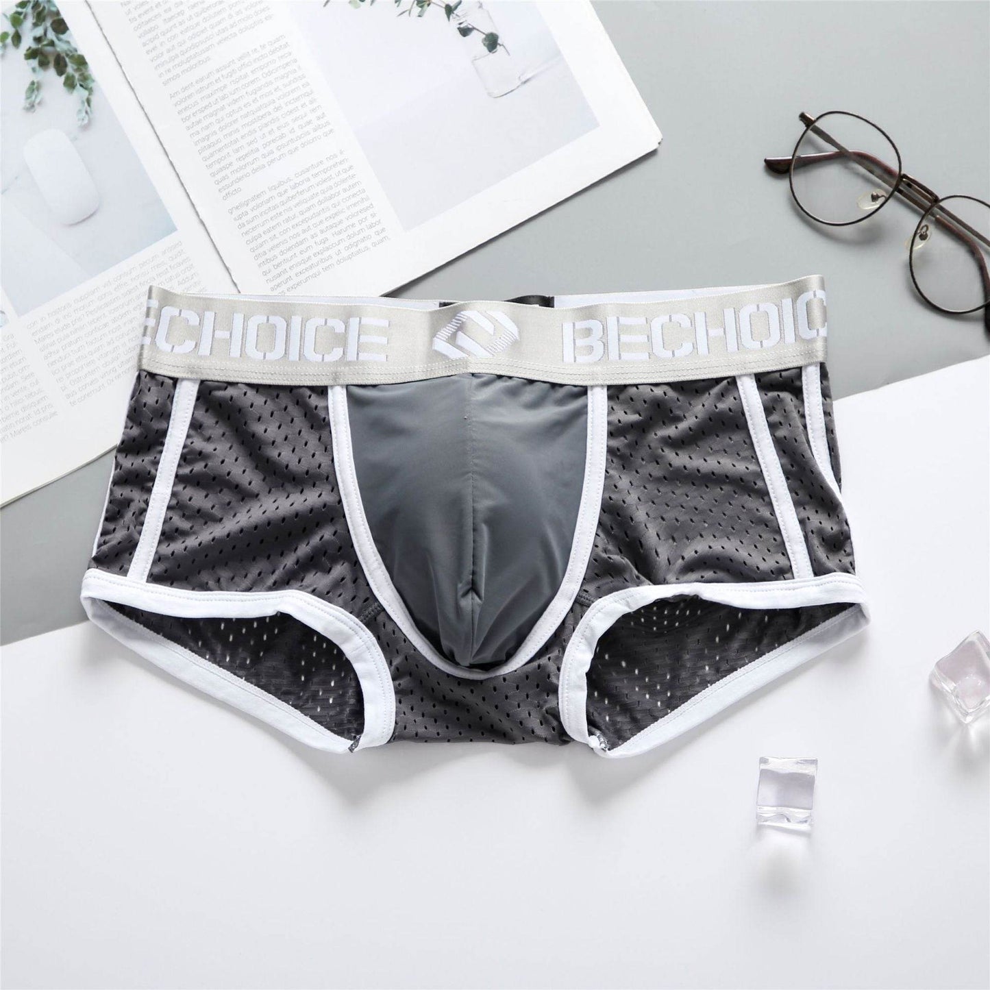 Buycenter Low Waist Mesh Underwear - Breathable Comfortable Boxers for Men - Buy Center US