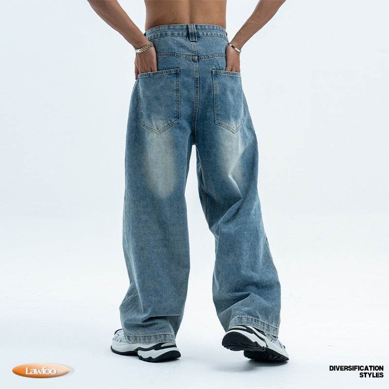 Retro Summer Wide Leg Jeans for Men & Women - Casual Cotton Trousers - Buy Center US