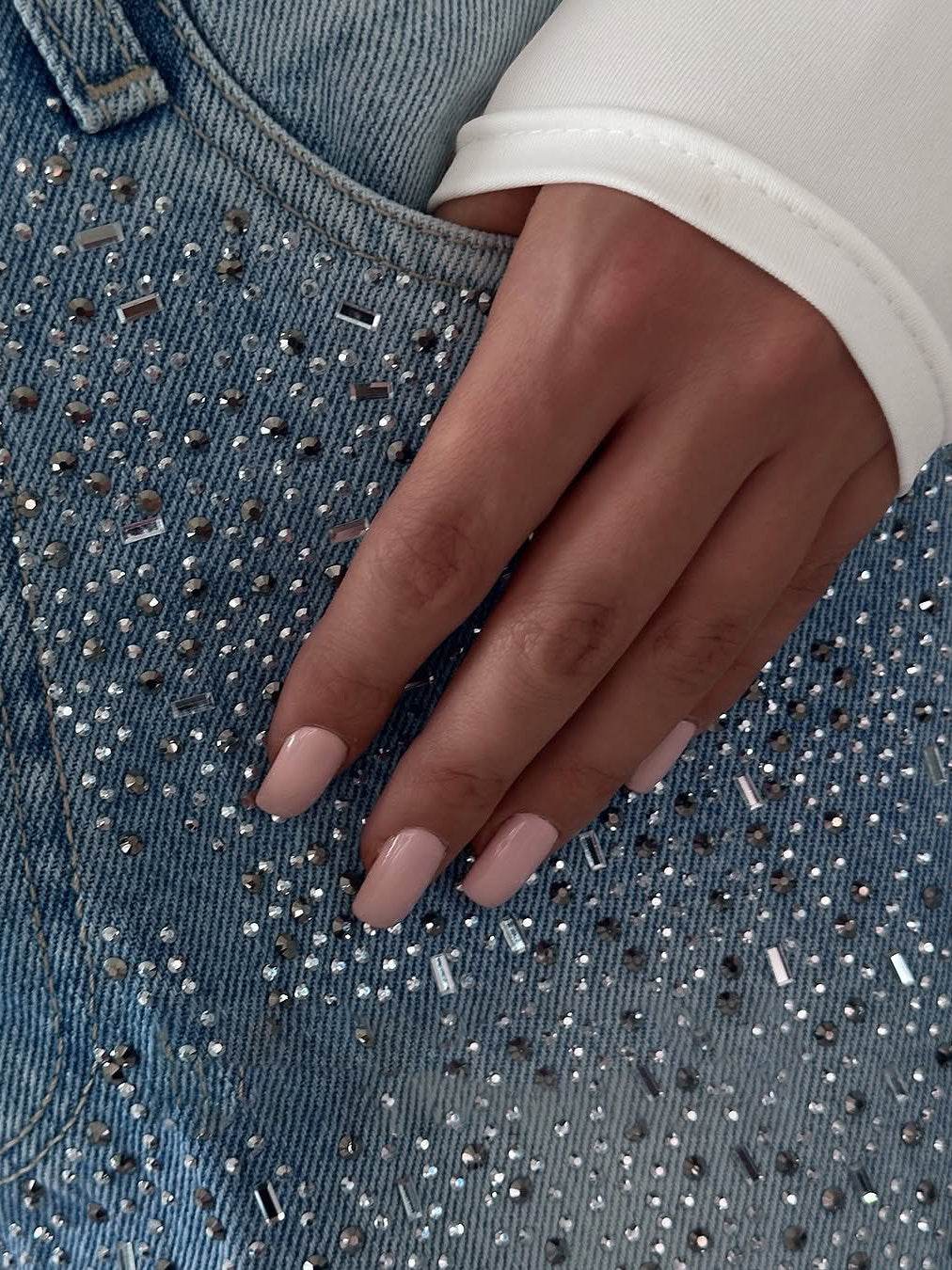Vintage Irregular Rhinestone Jeans - Slightly Elastic, Full-Length Fit - Buy Center US