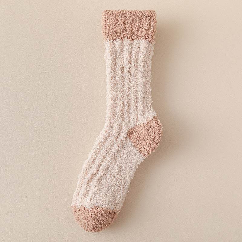 Women's Thickened Thermal Coral Fleece Socks - Cozy Middle Tube Designs - Buy Center US