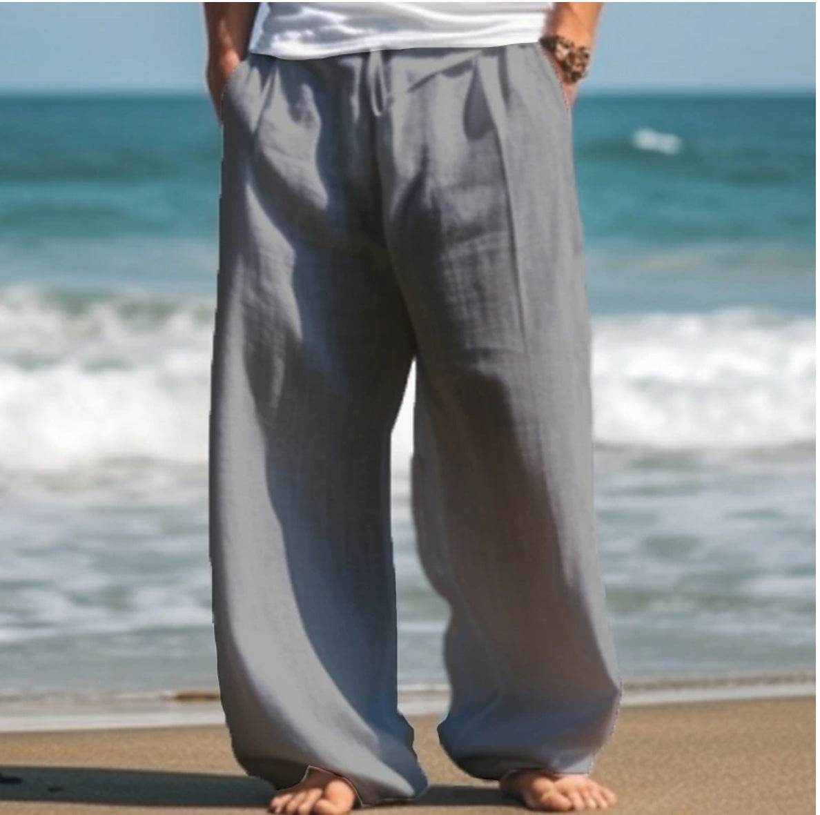 Casual Straight Pants for Teens - Solid Colors, Micro-Elastic Waist - Buy Center US