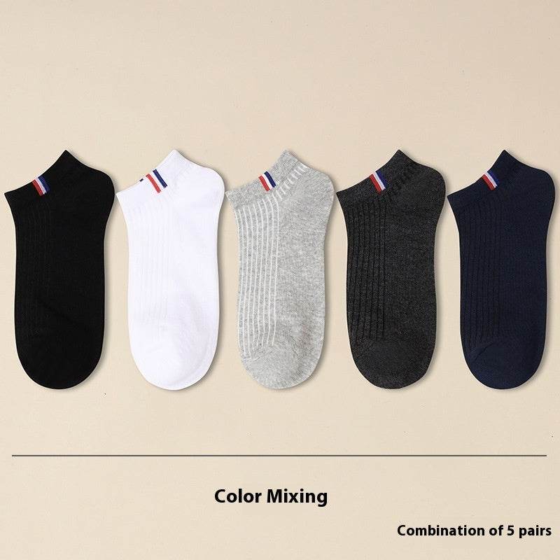 Buycenter Men's Casual Cotton Socks - Solid Color 5-Pair Set - Buy Center US