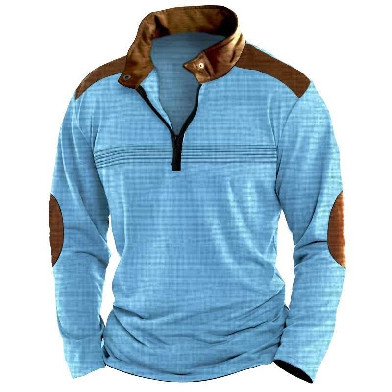 Buycenter Men's Long Sleeve Polo Shirt - Stylish Zipper Sports Top - Buy Center US
