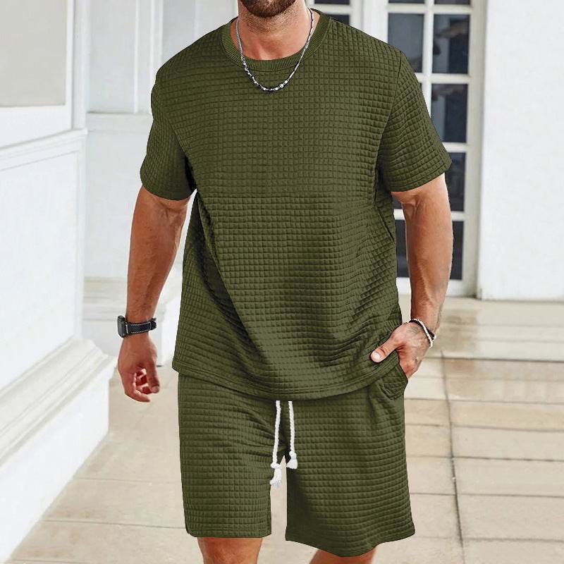 Buycenter Casual Sports Suit - Solid Color T-Shirt & Shorts Set - Buy Center US