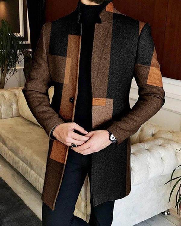 Buycenter Men's Woolen Coat - Stylish European & American Patterns - Buy Center US