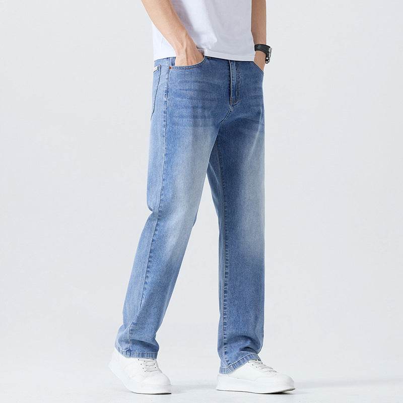 Buycenter Light Blue Jeans for Men - Mid Waist, Straight-Leg Style - Buy Center US