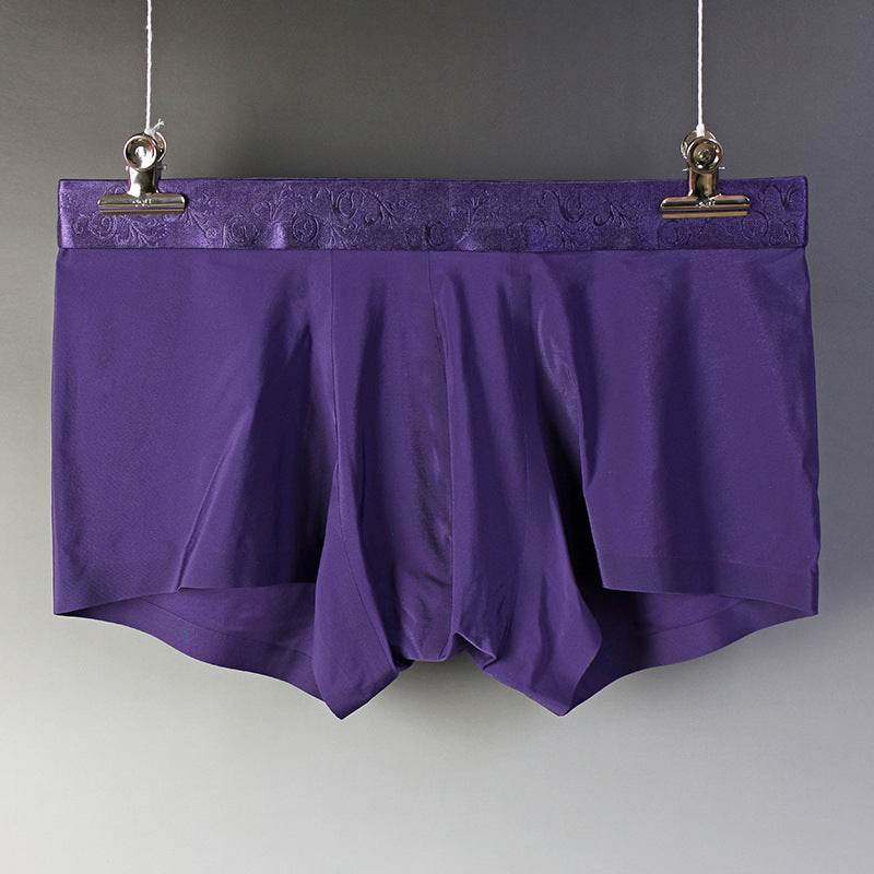 Buycenter Men's Ice Silk Boxer Briefs - Seamless Mid Waist Shorts - Buy Center US