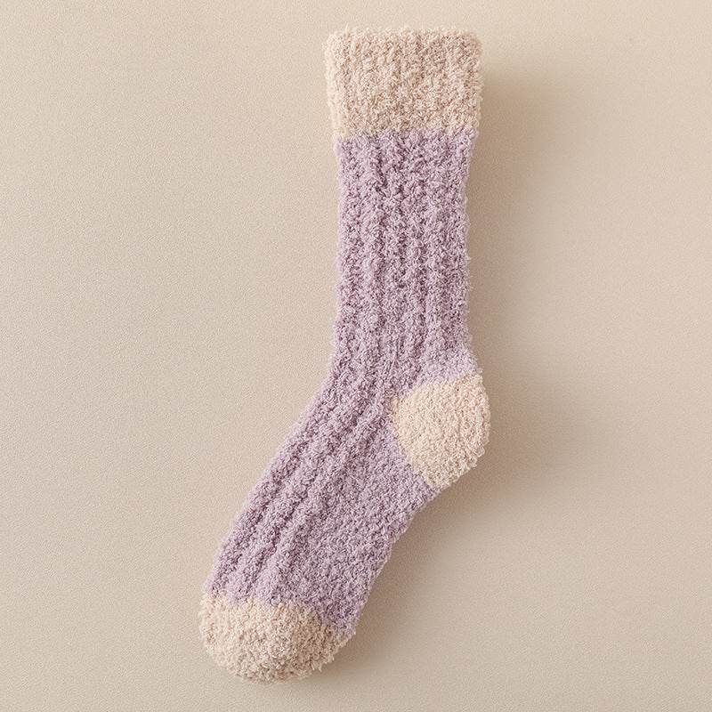 Women's Thickened Thermal Coral Fleece Socks - Cozy Middle Tube Designs - Buy Center US