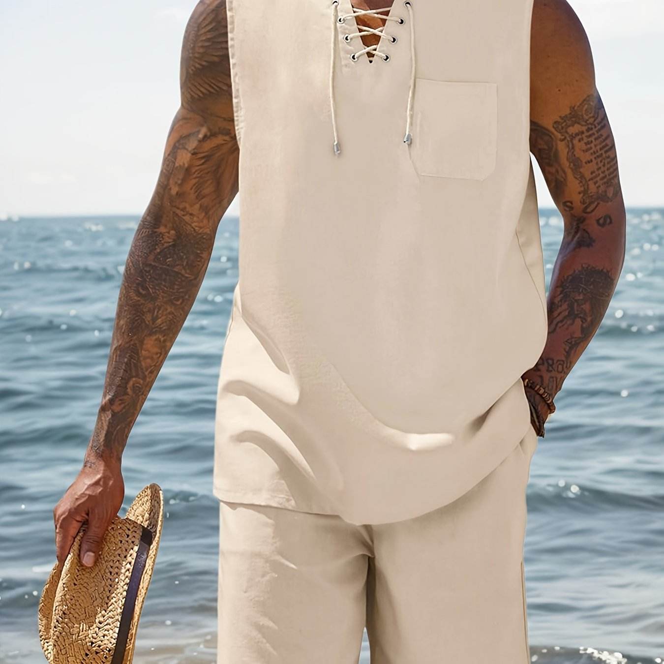 Men's Casual Sleeveless Tank Top & Shorts Set - Breathable Summer Activewear - Buy Center US