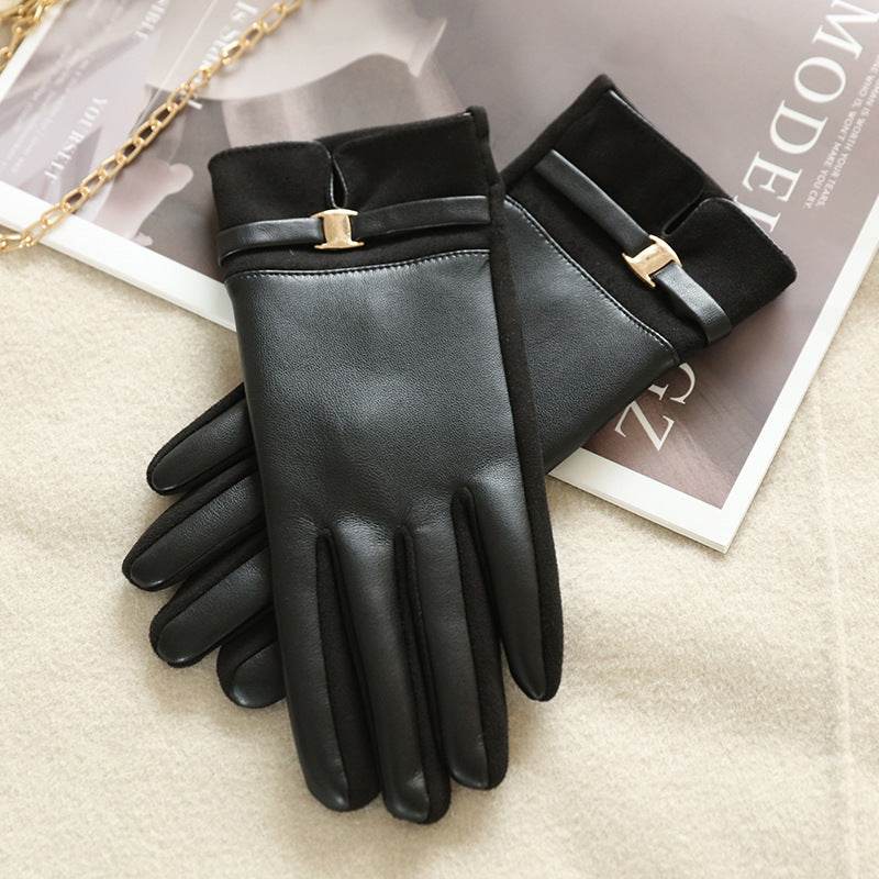 Women's Winter Suede Gloves - Warm, Touch Screen, Non-Slip Style - Buy Center US