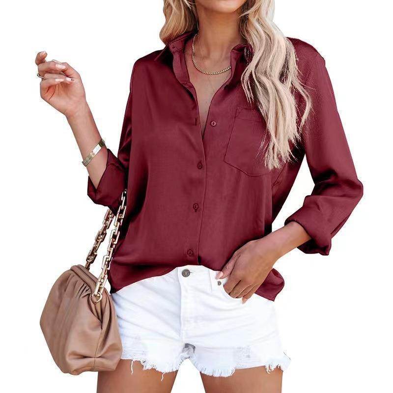Women's Spring Long Sleeve V-Neck Top - European & American Styles - Buy Center US