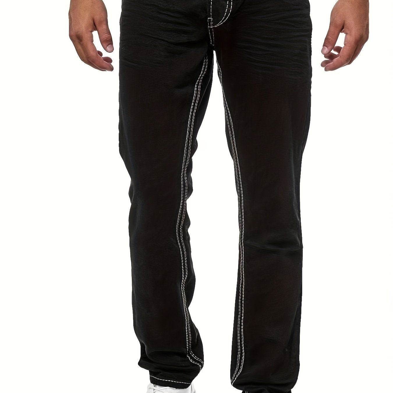 Men's Distressed Skinny Jeans - Medium Stretch Denim Pants for Casual Style - Buy Center US