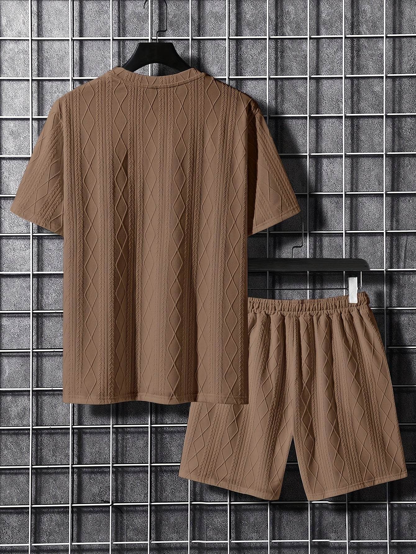 Men's Casual Outfit - Solid Color, Stretchy Knit Fabric for All Seasons - Buy Center US