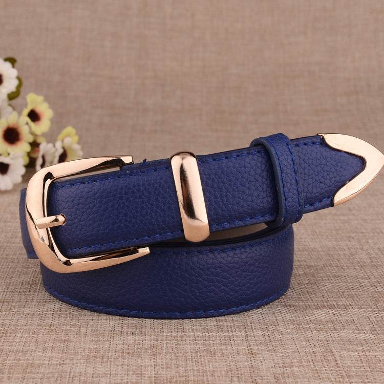 Women's Alloy Buckle Pant Belt - Stylish Imitation Leather in Multiple Colors - Buy Center US