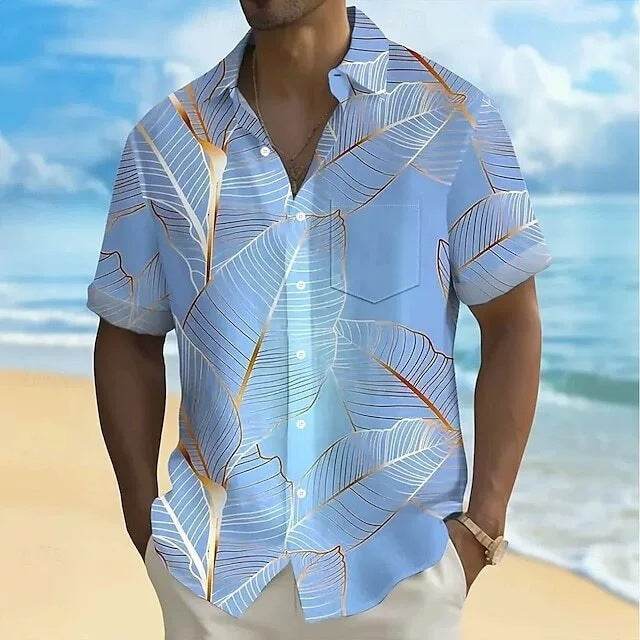 Buycenter Men's 3D Printed Short-Sleeved Shirt - Loose Casual Polyester Top - Buy Center US