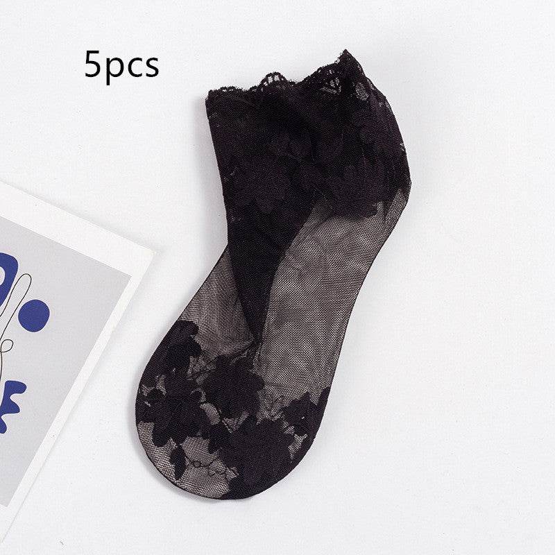 Women's Lace Cotton Socks - Quick Drying, Invisible Comfort for All Ages - Buy Center US
