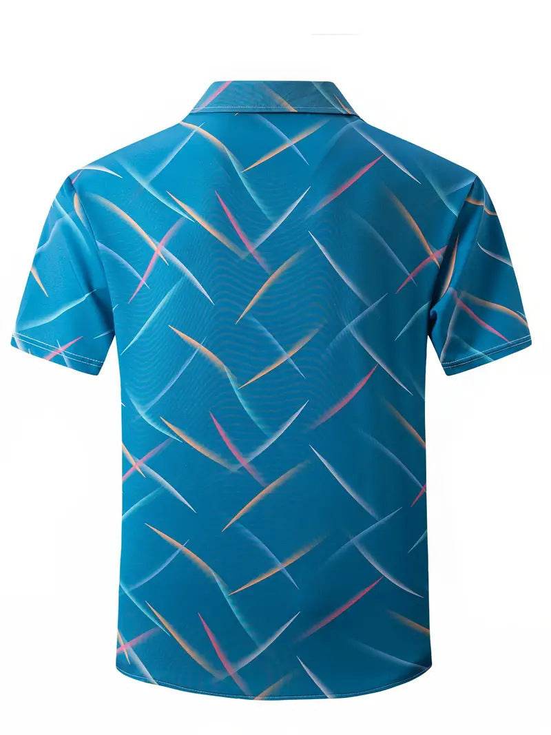 Men's Striped Casual Beach Shirt - Short Sleeve Button Design - Buy Center US
