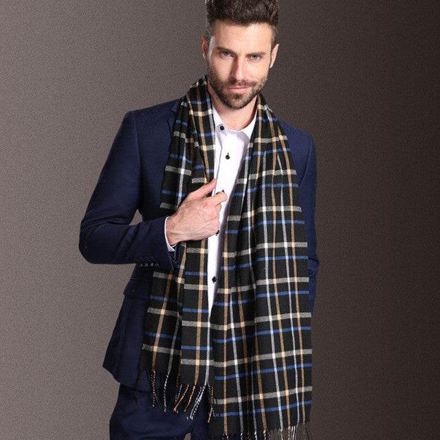 Buycenter Men's Winter Shawl Scarf - Warm Tartan Style for Spring & Autumn - Buy Center US