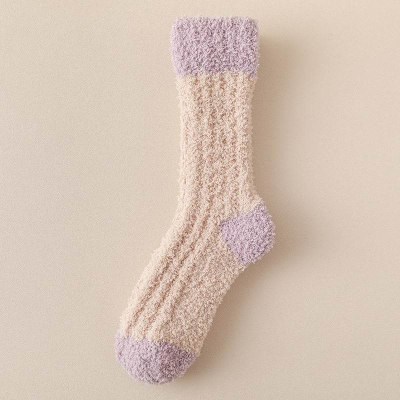 Women's Thickened Thermal Coral Fleece Socks - Cozy Middle Tube Designs - Buy Center US