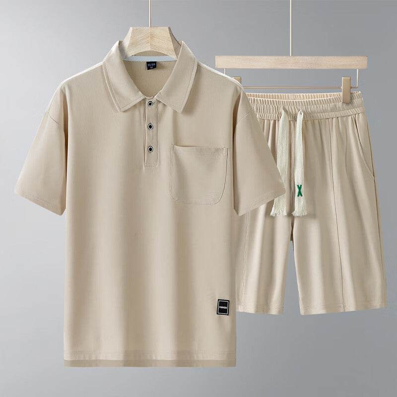 Buycenter Men's Short-Sleeved Sports Suit Set - Stylish Running & Leisure Wear - Buy Center US