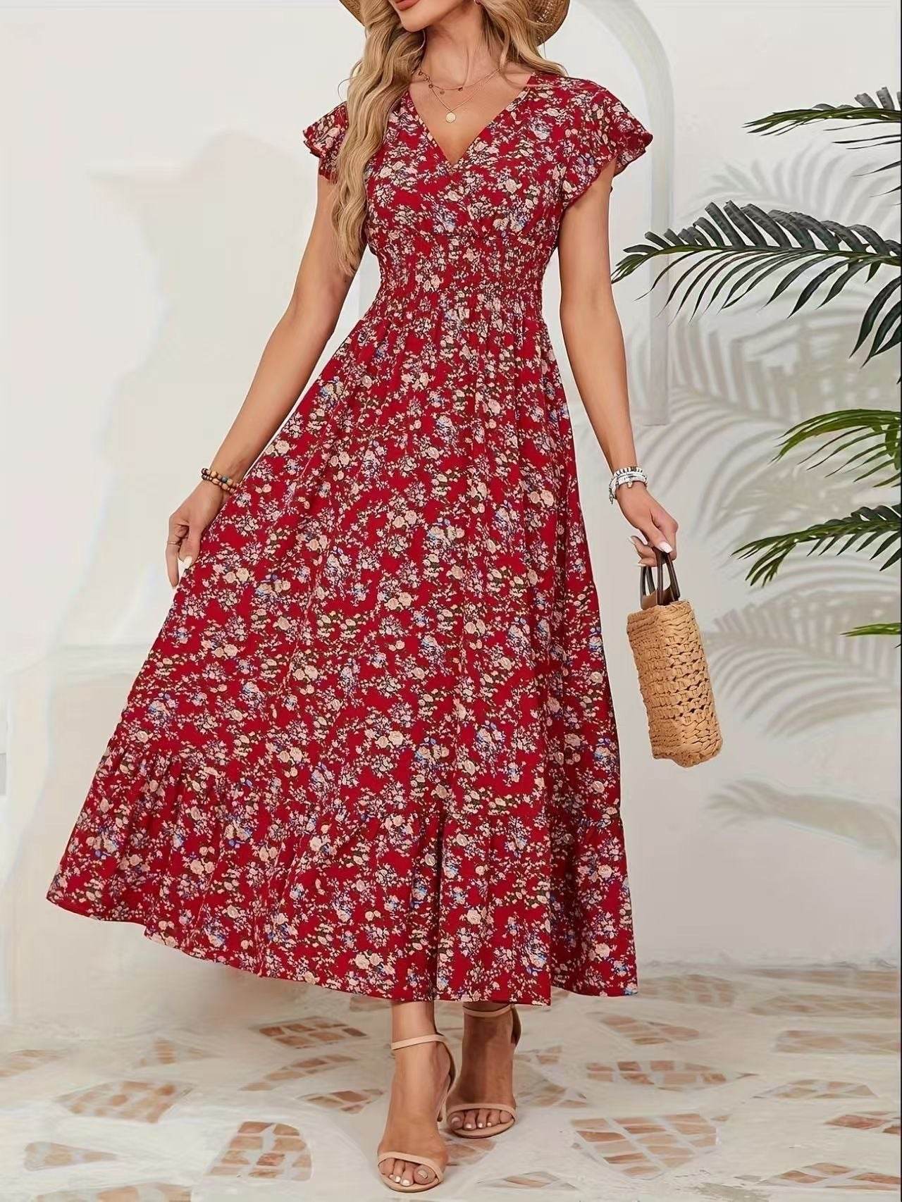 Fashion Floral Long Sleeve Swing Dress - Japanese & Korean Casual Style - Buy Center US