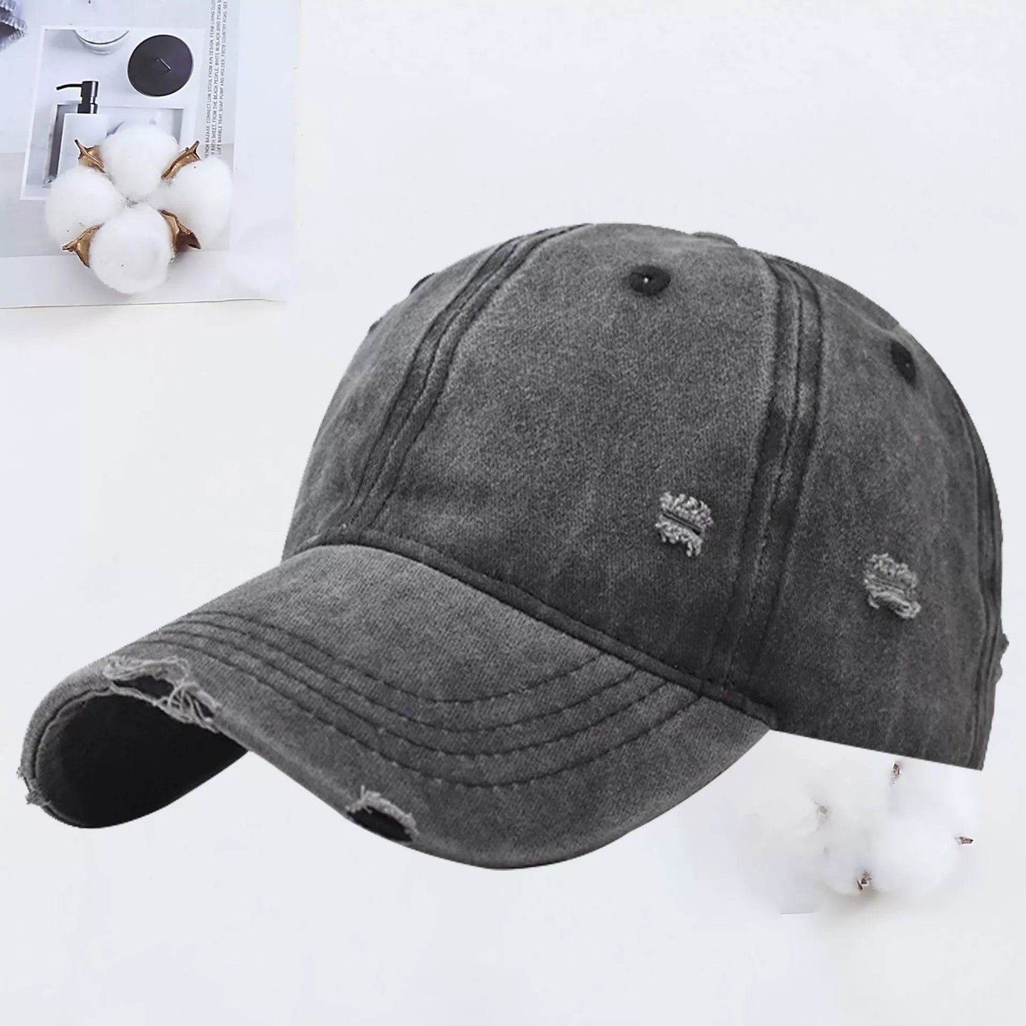 Adjustable Washed Baseball Cap - Embroidered & Printed for All Seasons - Buy Center US