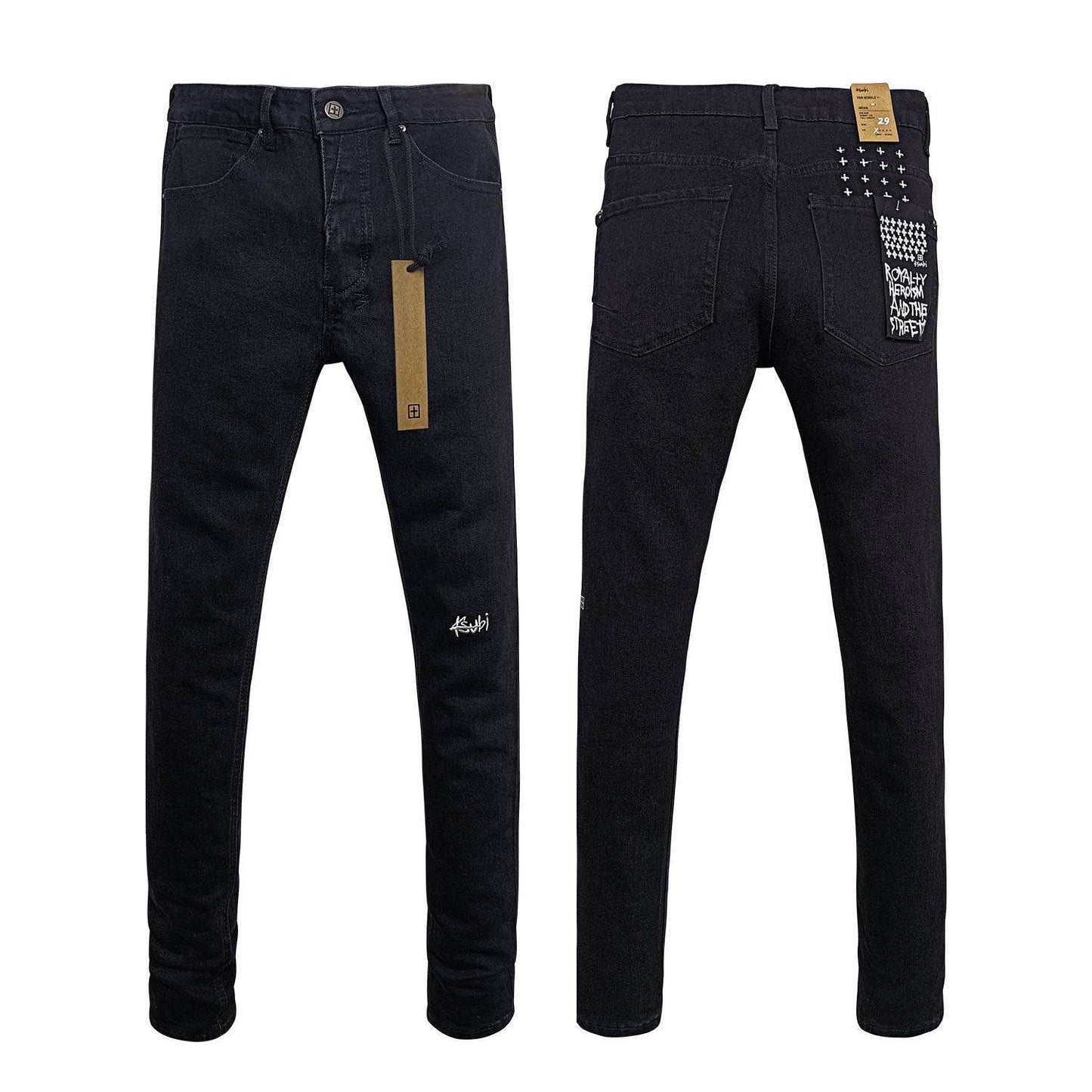 High Street Casual Men's Straight Ripped Jeans - Micro Elasticity Denim - Buy Center US