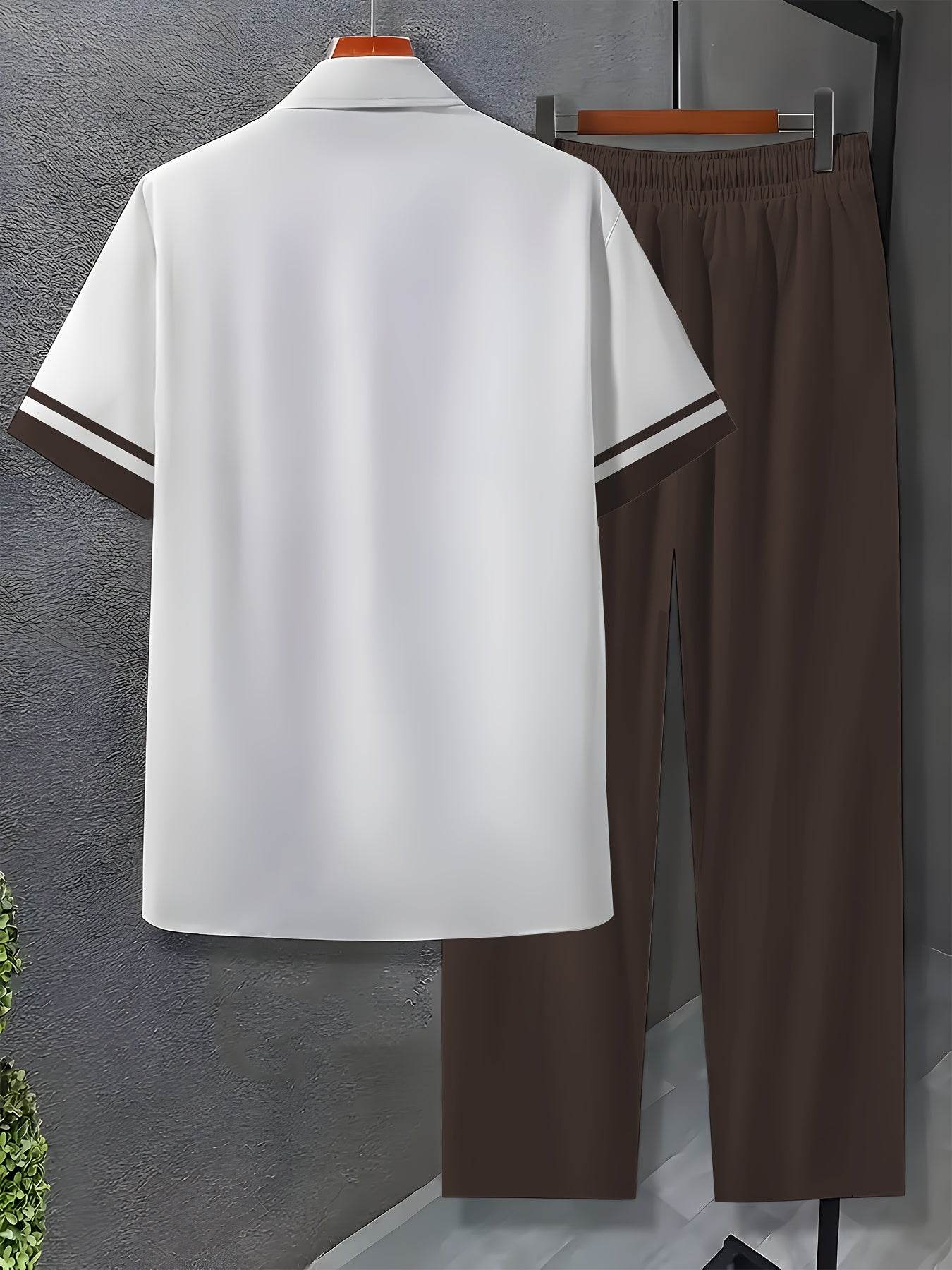 Men's Casual Novelty Clothing Set - Stylish Button-Up Shirt & Pants - Buy Center US