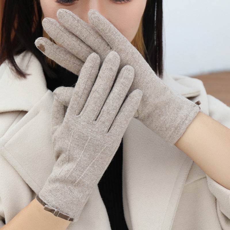 Women's Winter Fleece Lined Finger Gloves - Warm Touch Screen Cashmere - Buy Center US
