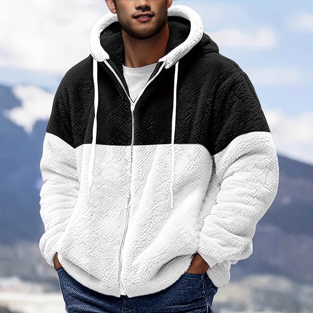 Buycenter Men's Fleece Thermal Jacket - Double-sided, Loose Fit, Regular Length - Buy Center US