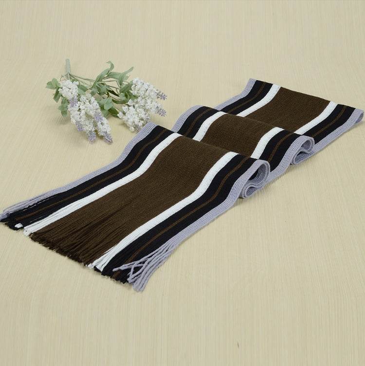 Buycenter Men's Knitted Scarf - Striped, Soft & Warm for All Seasons - Buy Center US