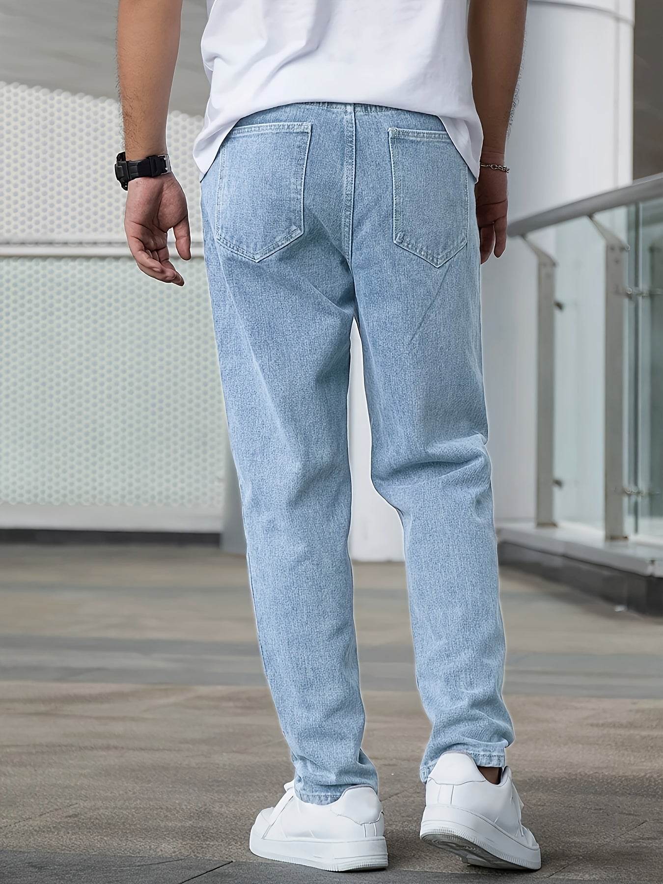 Loose Fit Men's Jeans - Cotton Blend, All-Season Basics for Adults - Buy Center US