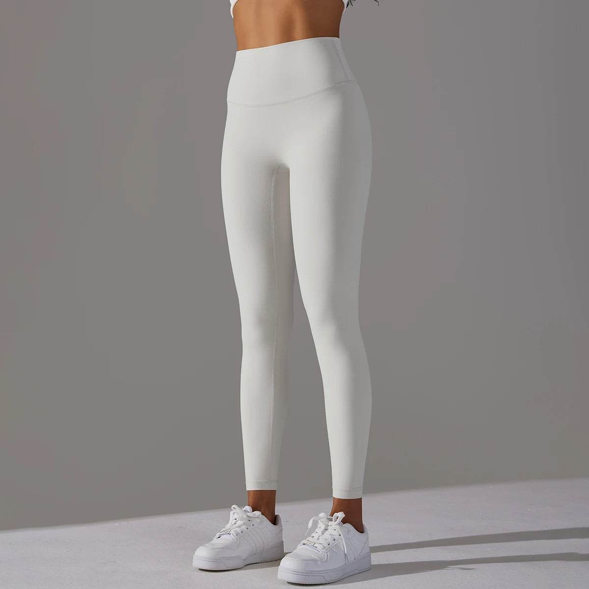 High Waist Cropped Pants - Breathable Nude Fit for Yoga & Fitness - Buy Center US