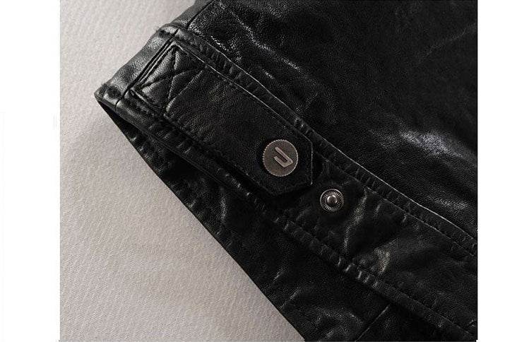 Buycenter Men's Slim-fit Leather Motorcycle Jacket - Genuine Goatskin & Cowhide - Buy Center US