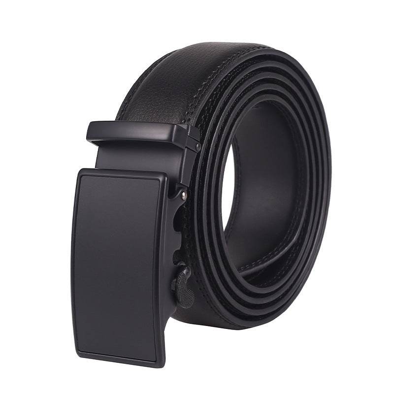 Buycenter Men's Leather Belt - Two-Layer Cowhide with Automatic Buckle - Buy Center US