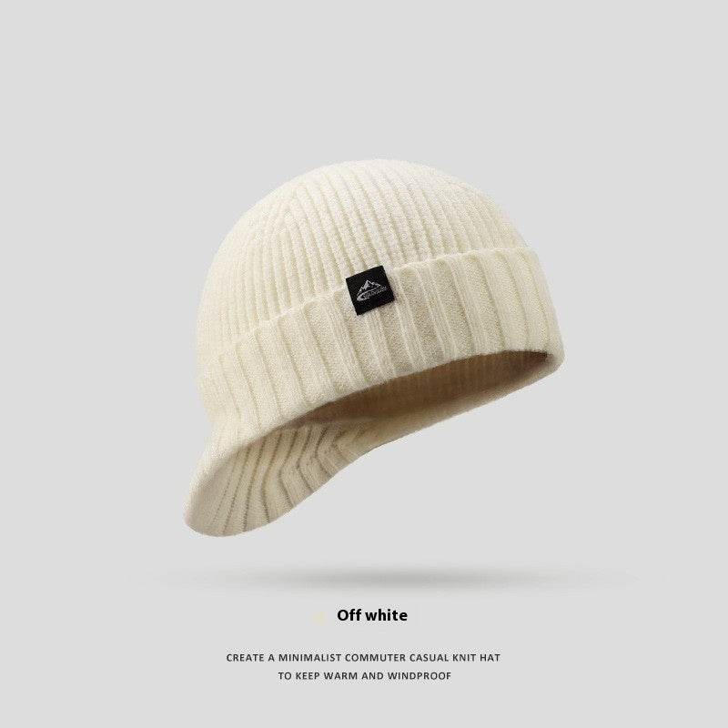 Men's Thick Wool Knitted Hat - Windproof & Warm for Autumn/Winter - Buy Center US