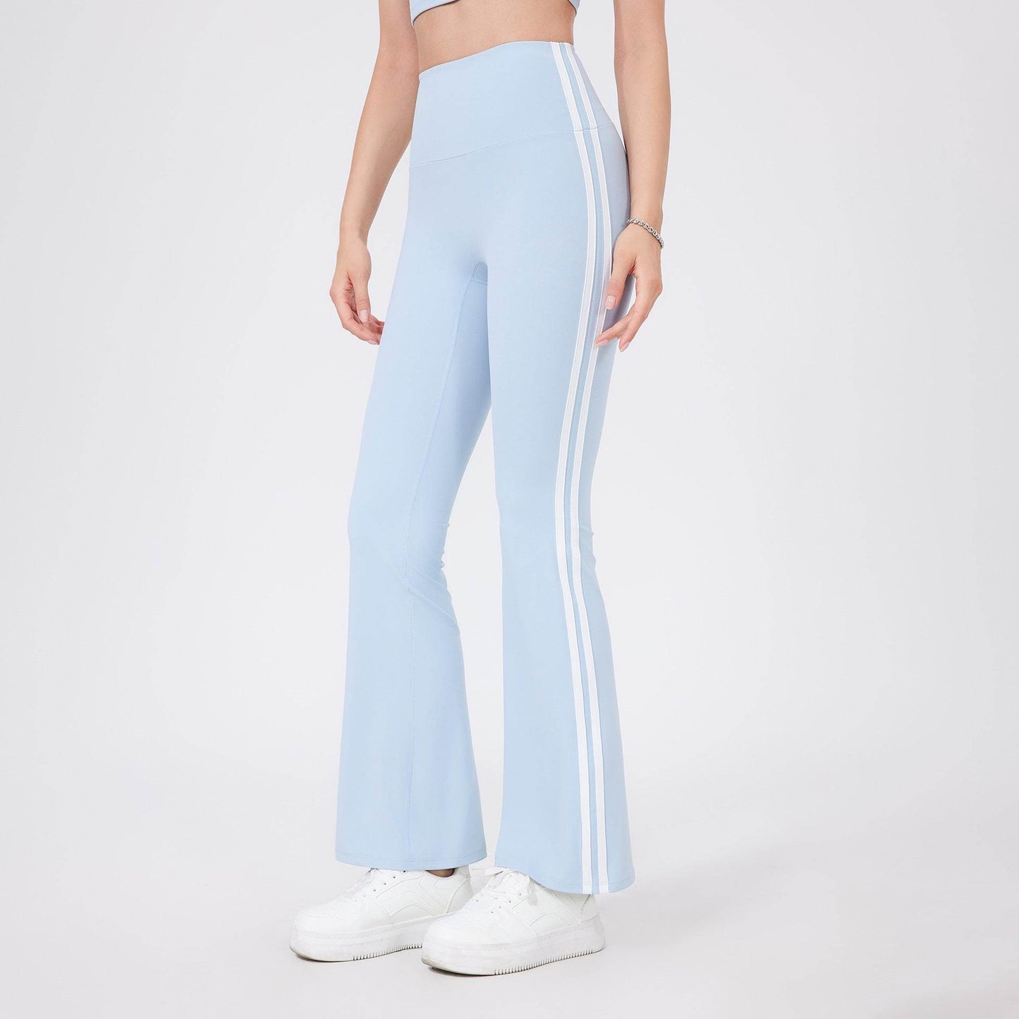High Waist Yoga Pants - Breathable Running Sports Trousers in Soft Colors - Buy Center US