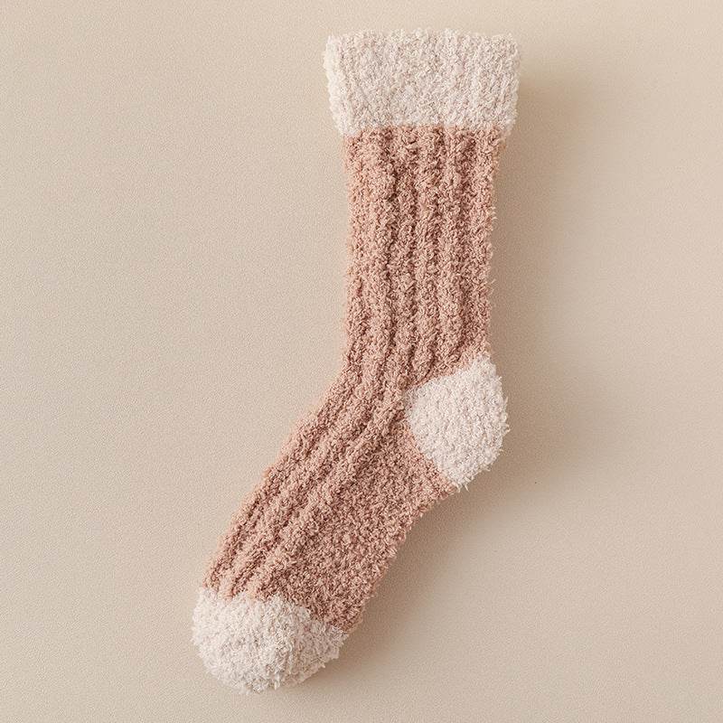 Women's Thickened Thermal Coral Fleece Socks - Cozy Middle Tube Designs - Buy Center US