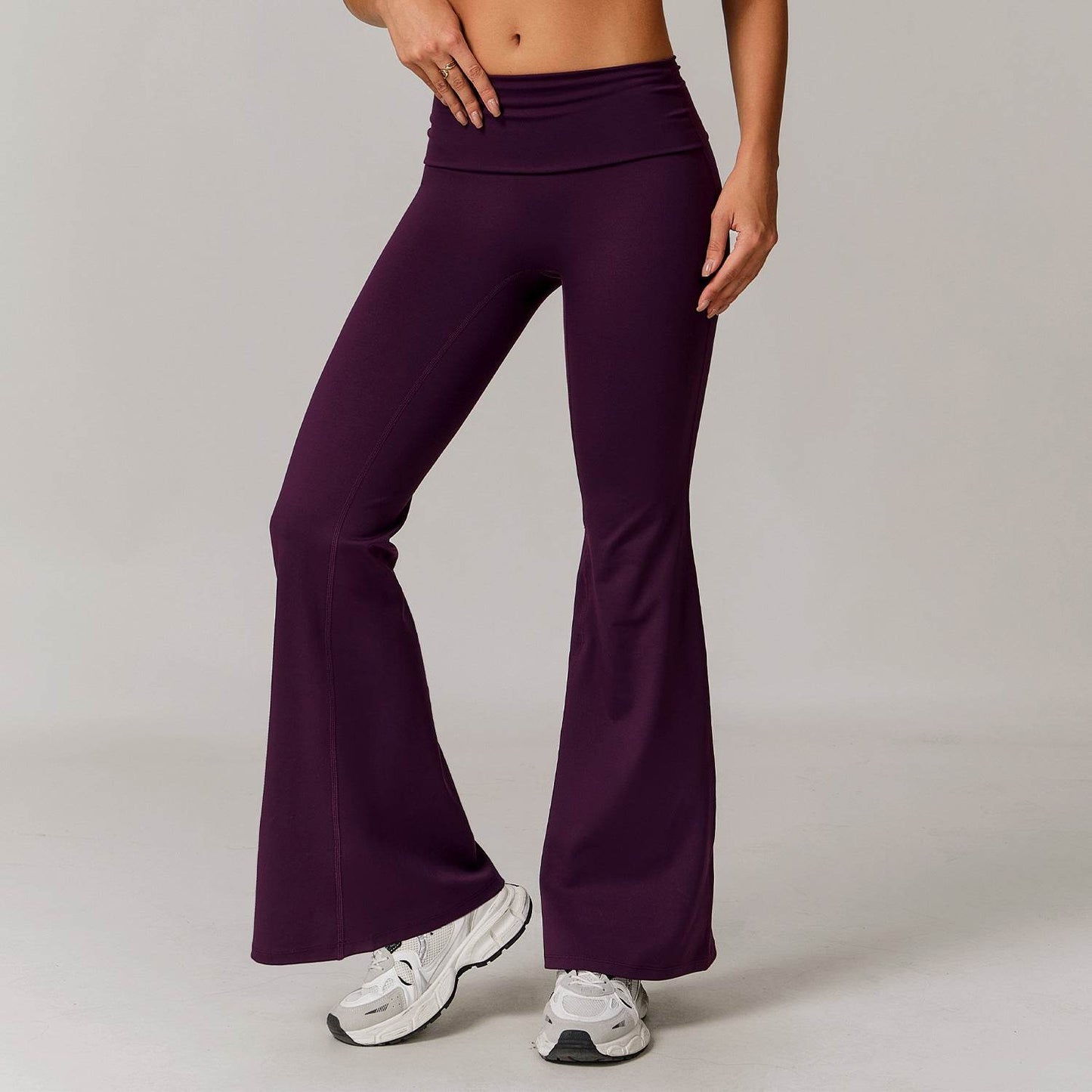 Women's High Waist Yoga Pants - Casual, Folding Design for Fitness - Buy Center US