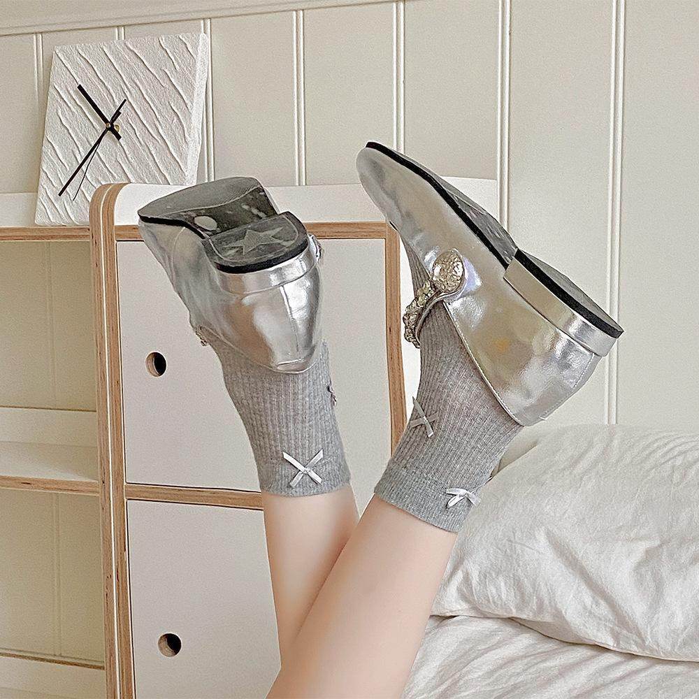 Cute Bow Cotton Seam Socks - Ins Style for Spring & Summer - Buy Center US