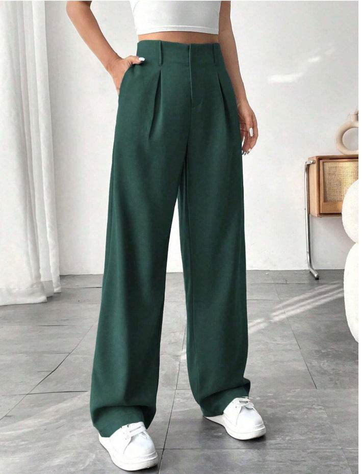 High Waist Wide Leg Leisure Suit Pants for Women - Versatile Autumn & Winter Styles - Buy Center US