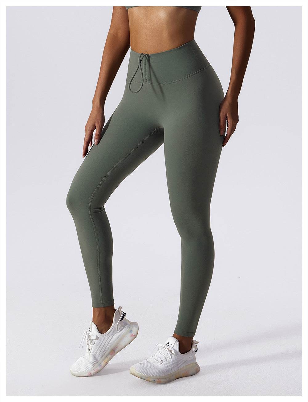 High Waist Yoga Pants - Seamless, Drawstring Design for Ultimate Comfort - Buy Center US