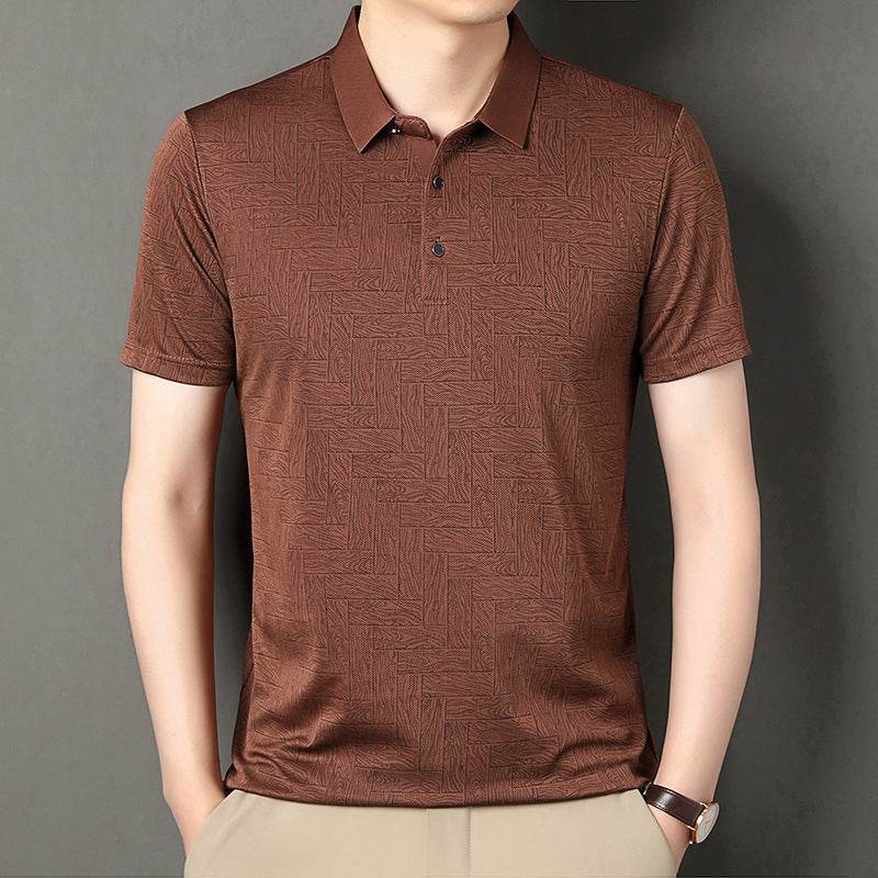 Buycenter Men's Ice Silk Casual Short Sleeve - Stylish & Versatile Fashion - Buy Center US
