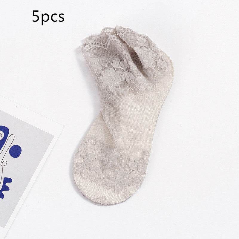 Women's Lace Cotton Socks - Quick Drying, Invisible Comfort for All Ages - Buy Center US