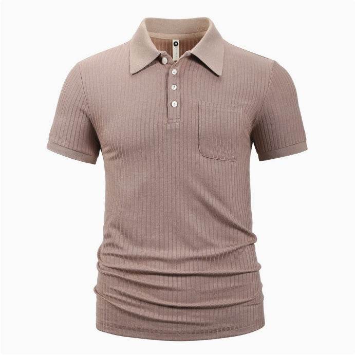 Trendy Men's Cotton Stripe Short Sleeve Shirt - Slim Fit for Summer - Buy Center US