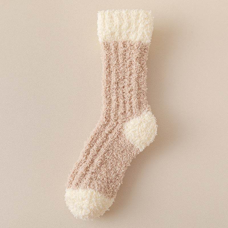 Women's Thickened Thermal Coral Fleece Socks - Cozy Middle Tube Designs - Buy Center US