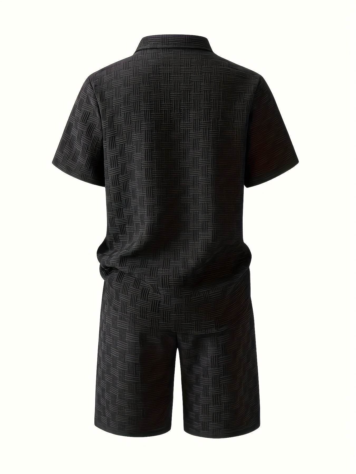 Men's Casual Summer Shirt and Shorts Set - 100% Polyester Comfort - Buy Center US