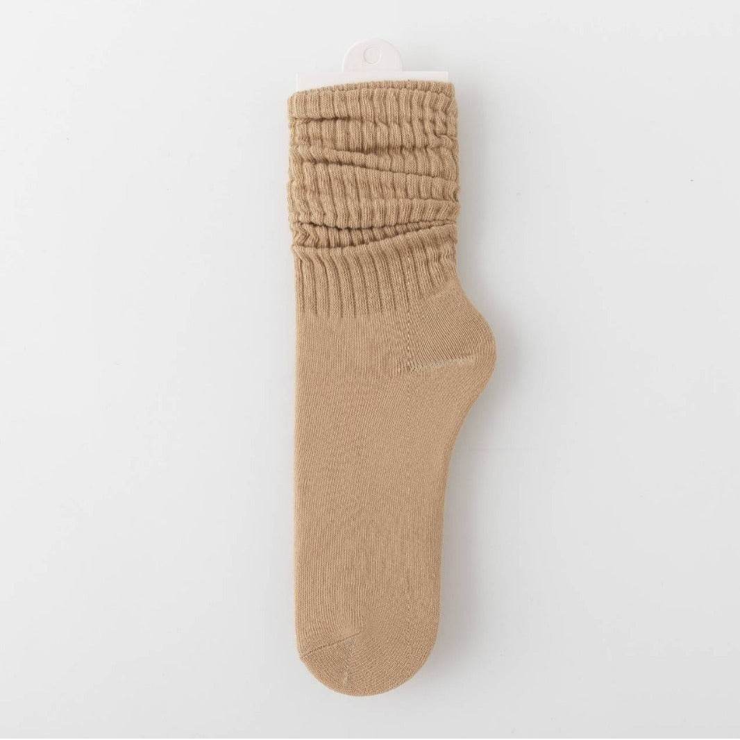 Stylish Pile Style Maillard Socks for Women - High Cylinder, Solid Colors - Buy Center US