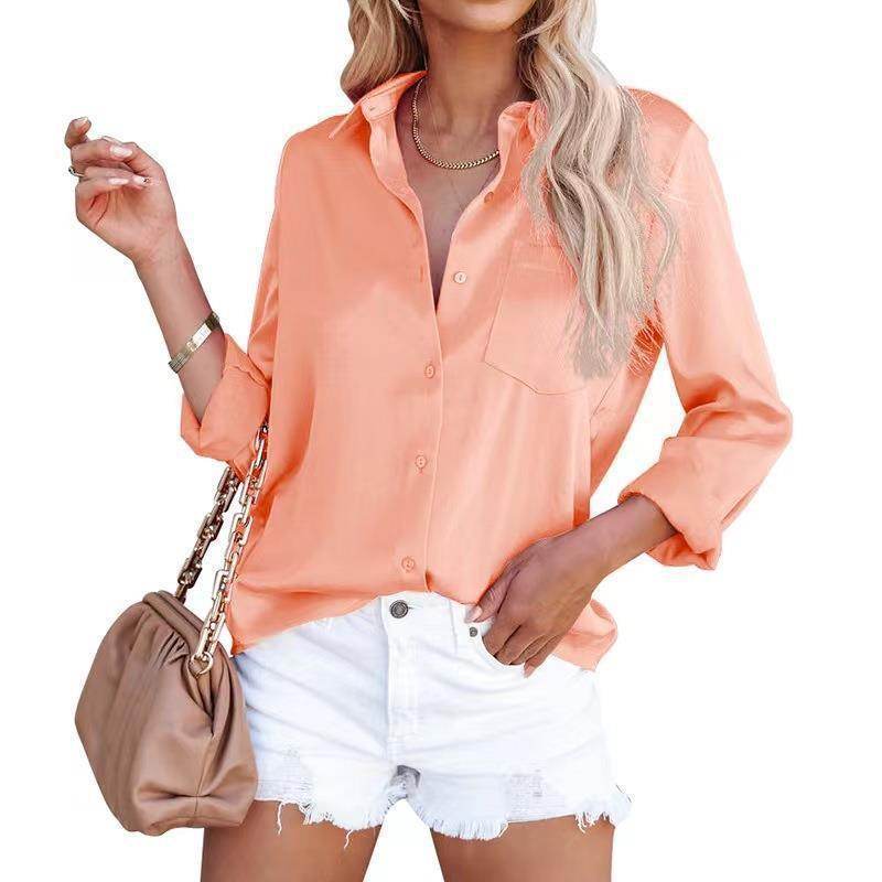 Women's Spring Long Sleeve V-Neck Top - European & American Styles - Buy Center US